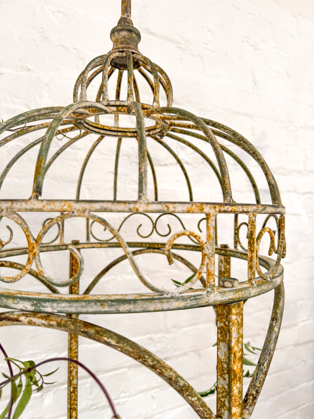 XL Metal Garden Obelisk Bell Cage 