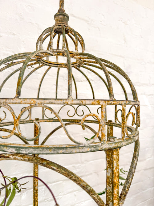 XL Metal Garden Obelisk Bell Cage 