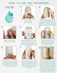 Step-by-step guide on how to use H2O transfers with images and text.