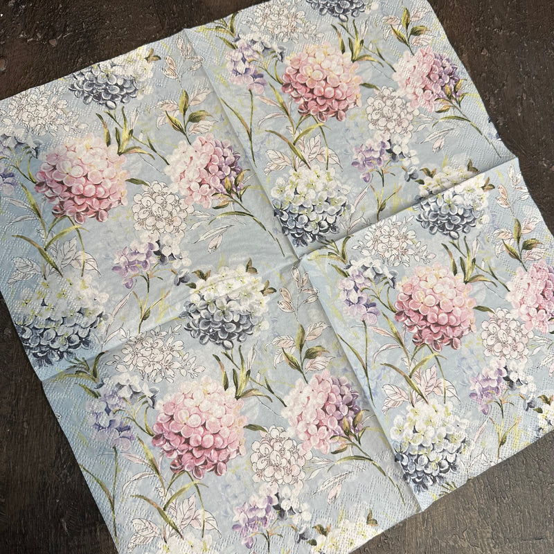 Blue Hydrangea Napkin for Decoupage