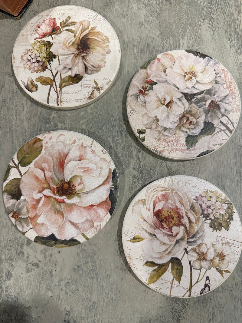 Coaster set Botanical x 4