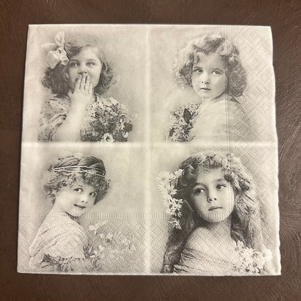 Vintage Girls Cards Napkin for Decoupage