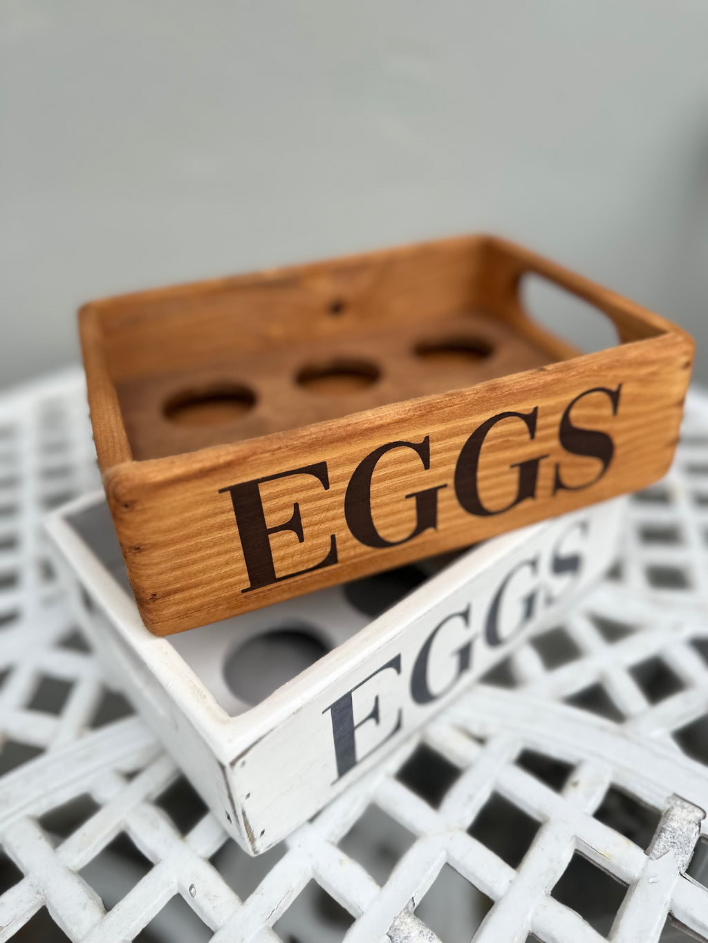 Egg tray Wooden small Natural