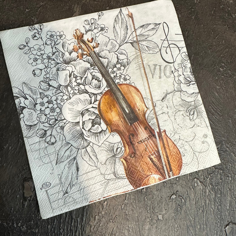 Violin Napkin for Decoupage