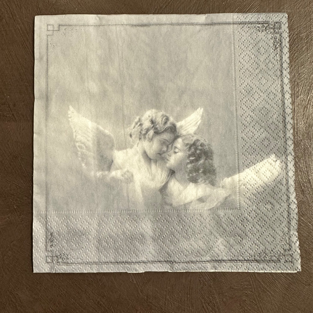 Two Cherubs with border Napkin for Decoupage 