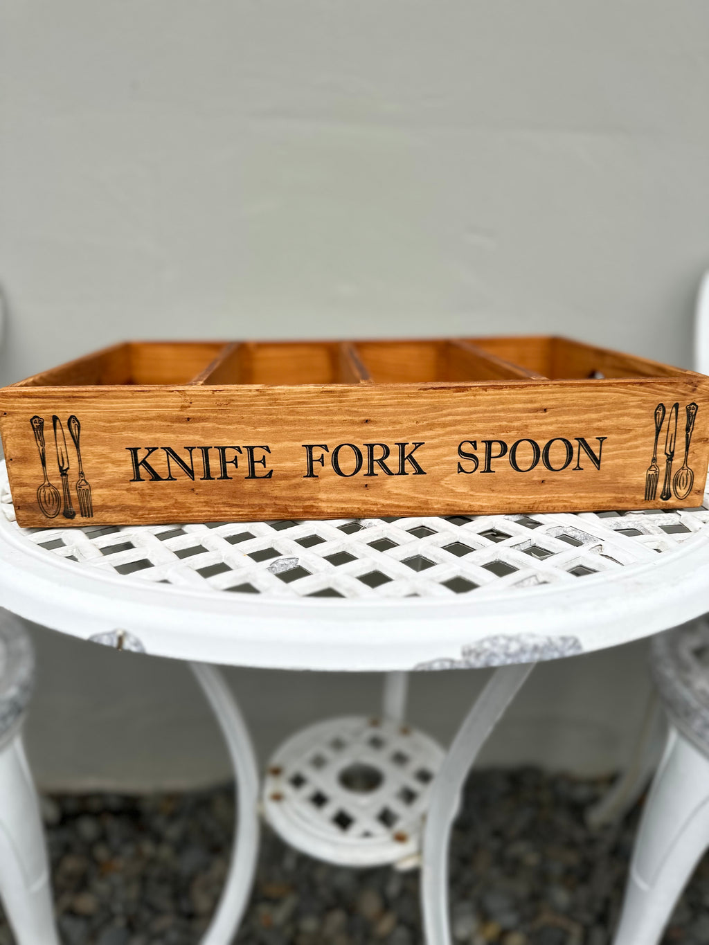 Cutlery Wooden Tray Box Natural 