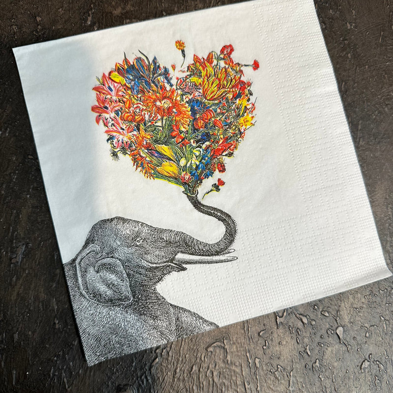 Elephant Napkin for Decoupage