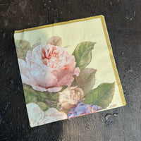 Cream Rose Napkin for Decoupage