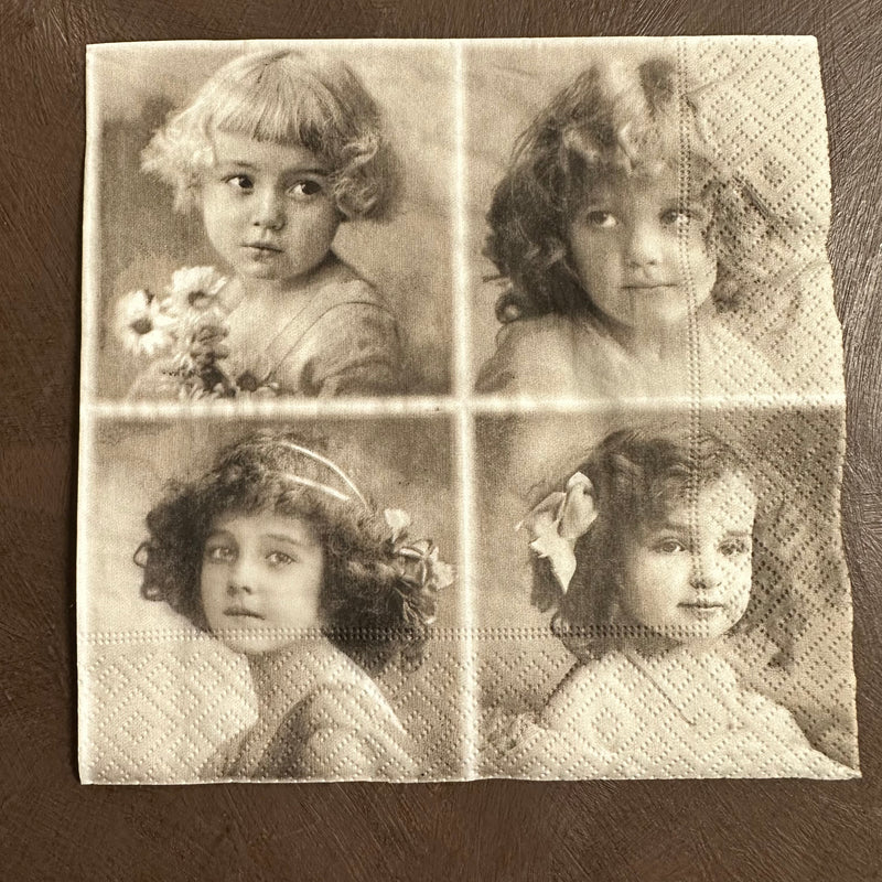 Four Vintage Girls Napkin for Decoupage