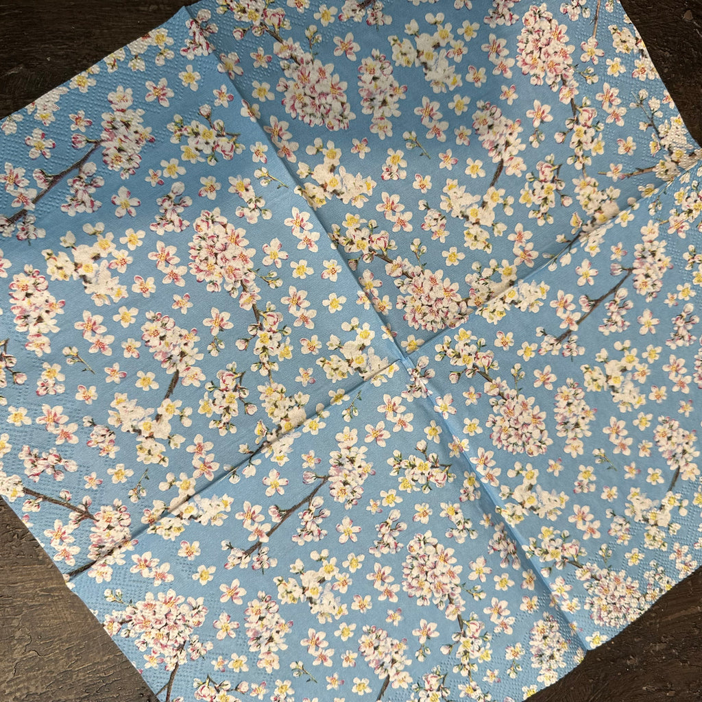 Blue Blossom Napkin for Decoupage