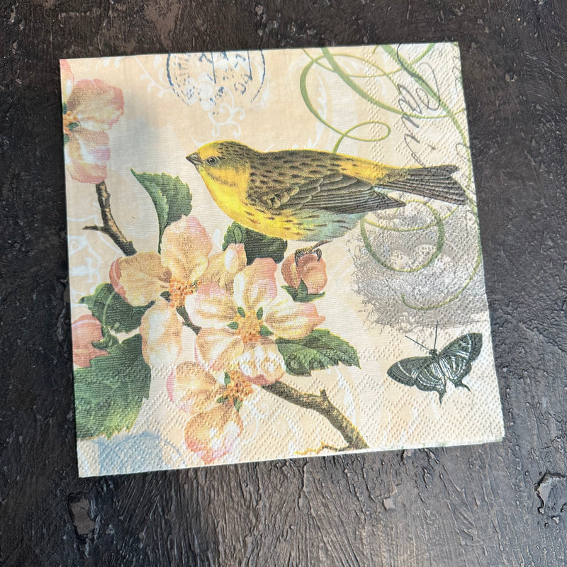 Blossom Bird Postal Napkin for Decoupage
