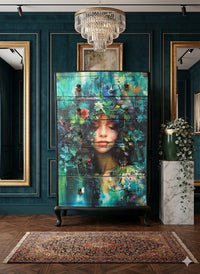 Lila II Botanical woman Decoupage paper