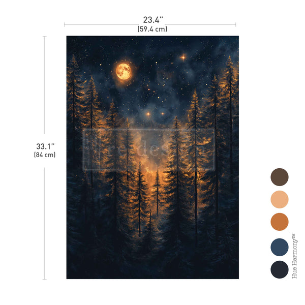 Moonlit Forest A1 Fiber Paper 1 sheet