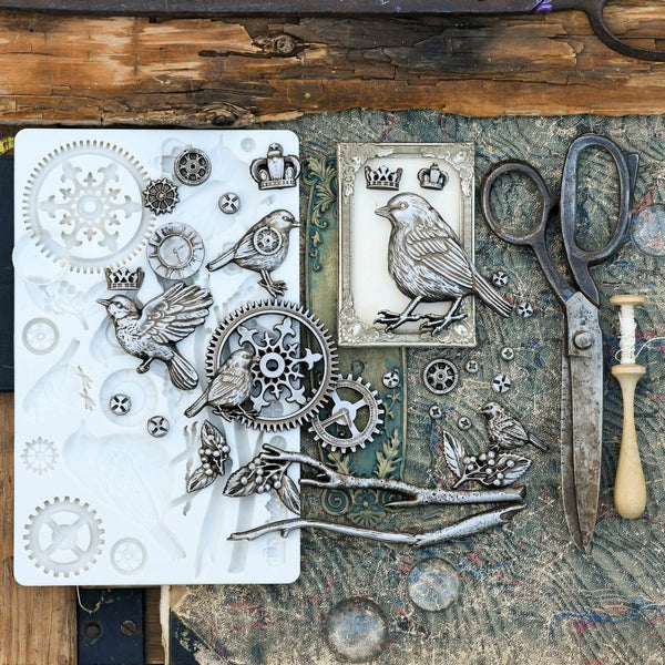 Mechanical Robins Mould by Finnabair for Prima Marketing