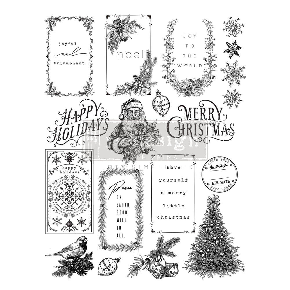 Santa's Helper Tags Stamp by Redesign with Prima