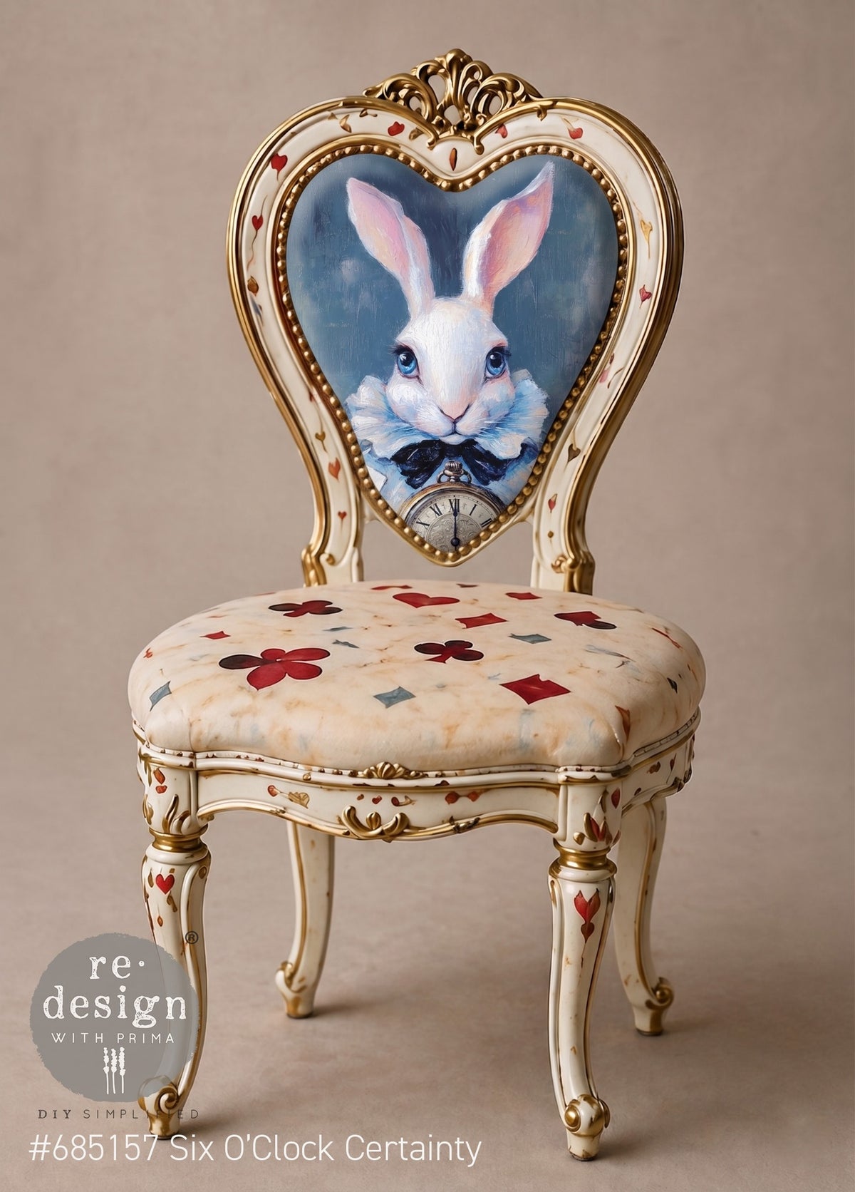 Six O’Clock Certainty  A3 Fiber Decoupage Paper alice wonderland