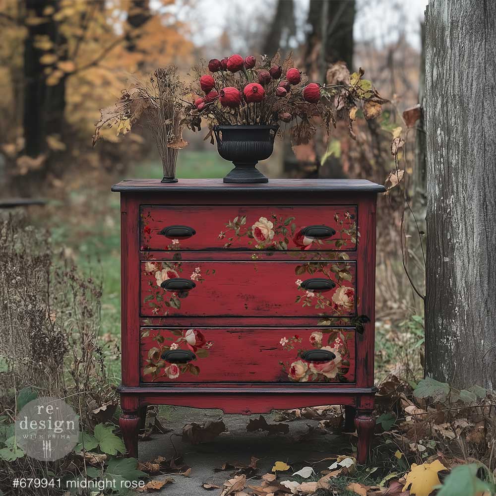 Redesign with Prima transfer small Midnight Rose 