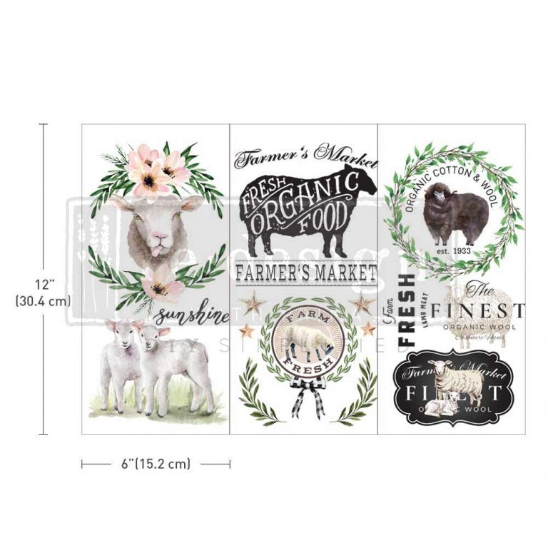 Redesign with Prima transfer small Sweet Lamb