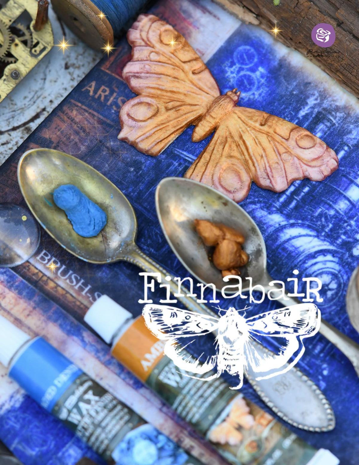 Visions Metallique + Matte Wax Set 2 tubes by Finnabair for Prima