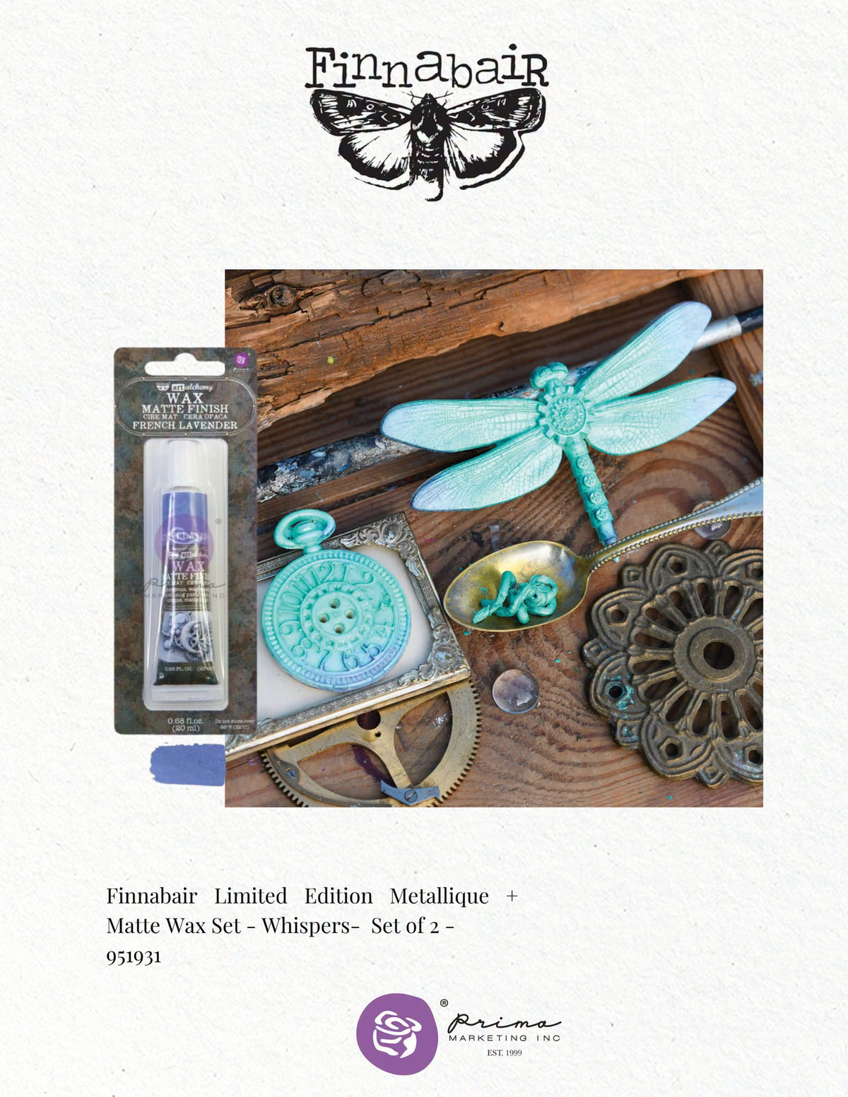 Whispers Metallique + Matte Wax Set 2 tubes by Finnabair for Prima
