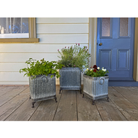 Square Footed Metal Planter Pots COLLECT ONLY