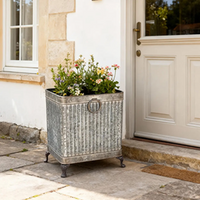 Square Footed Metal Planter Pots COLLECT ONLY