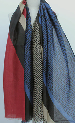 Lines Blue black Scarf