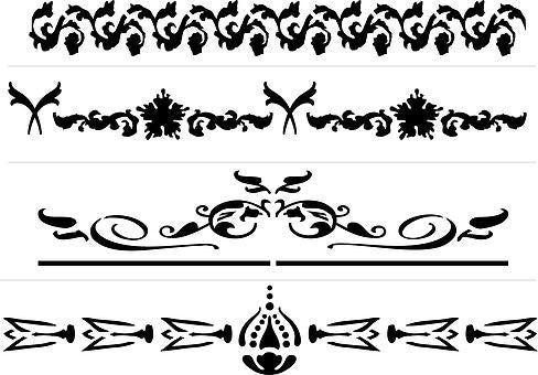 Four different Vintage Borders Stencil | Paint Me Vintage