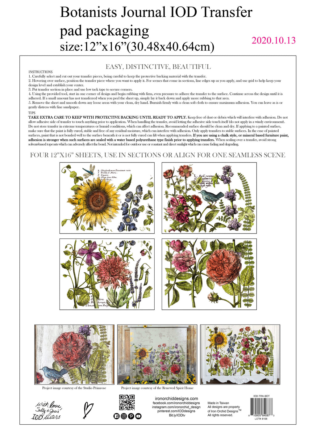 Botanists Journal I IOD Transfer I 4 sheets | Paint Me Vintage