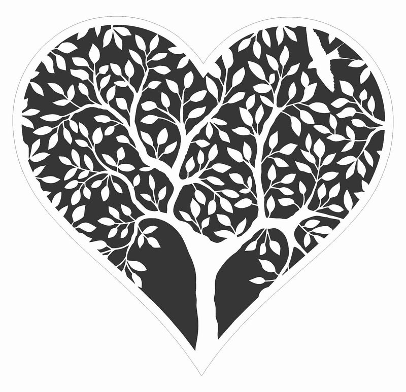 Tree in Heart Stencil