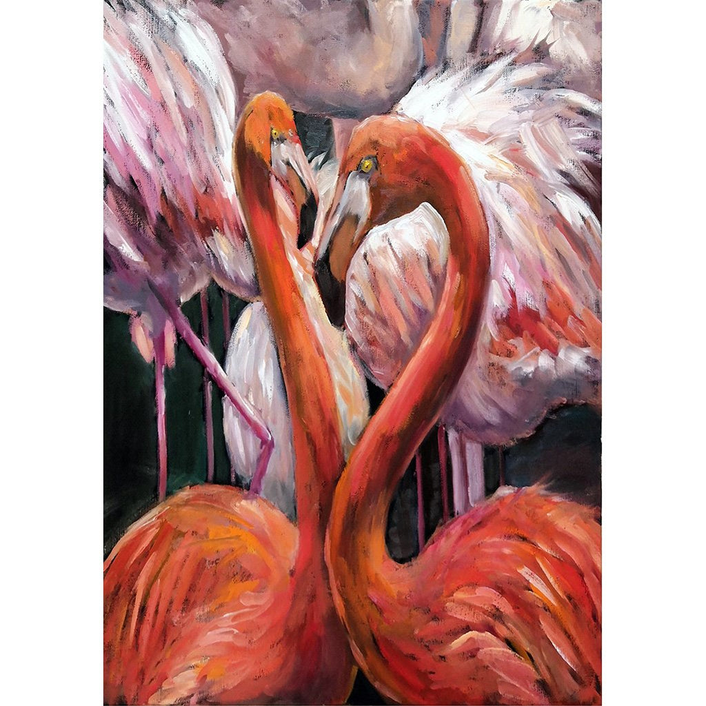 flamingo painted red pink decoupage paper A1
