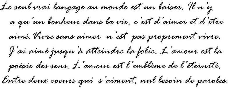 French Romantic Script Stencil - Large | Paint Me Vintage