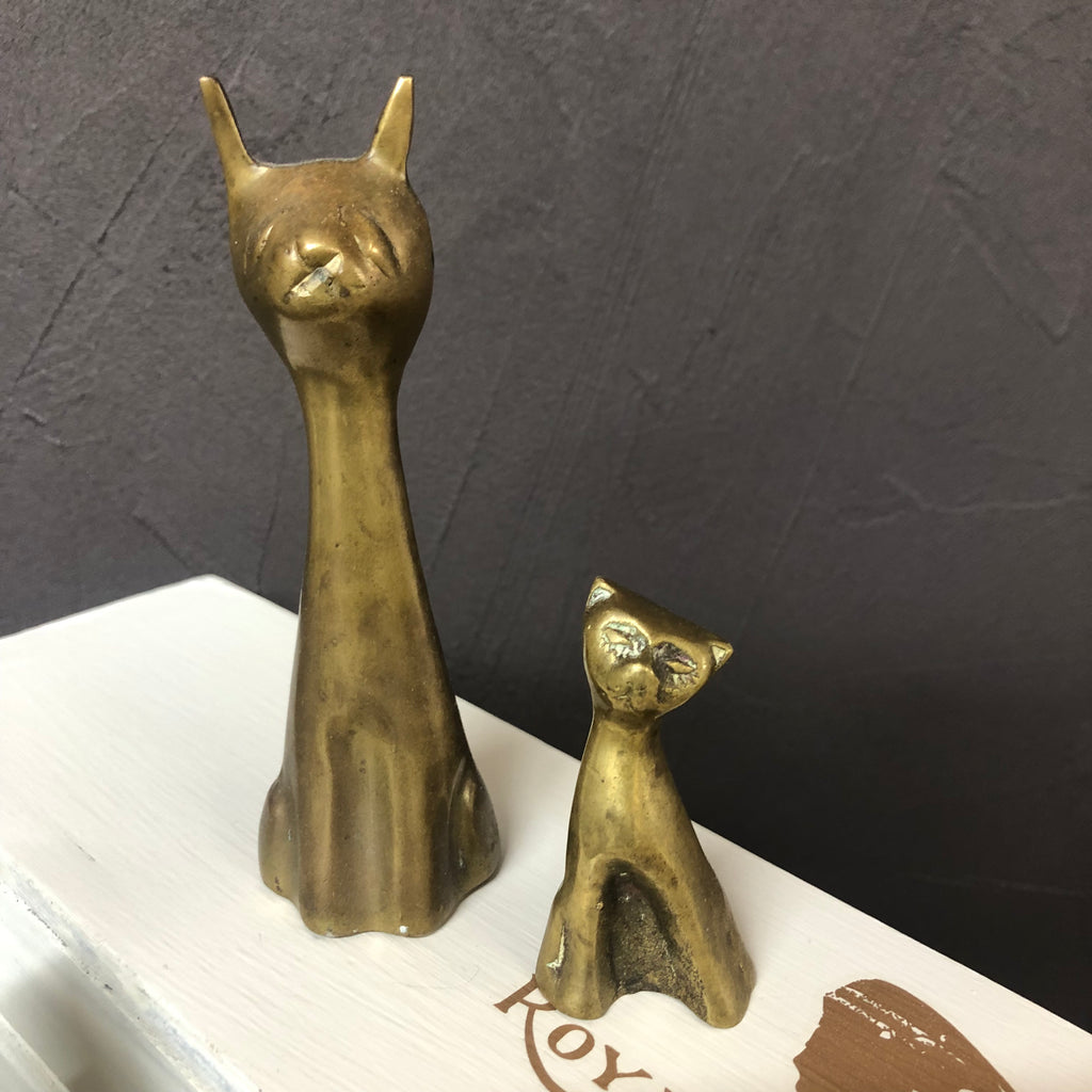 Brass Cats set of two