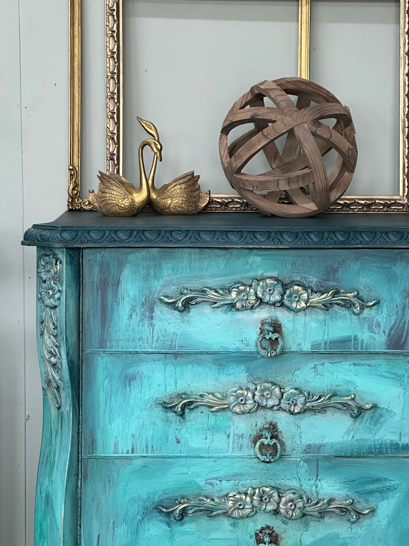 Ocean Blend Linen Press Cupboard | Paint Me Vintage