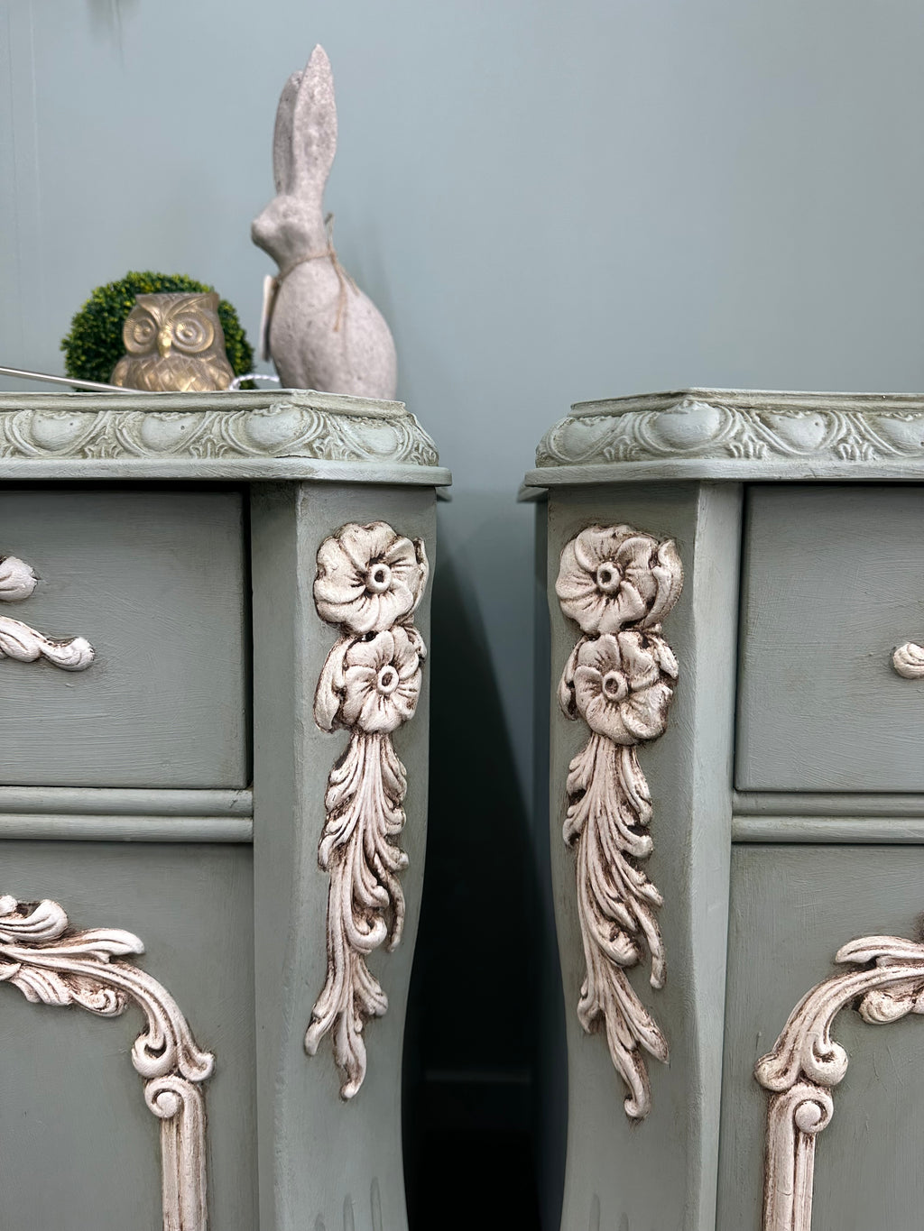 Classic French Duck egg  Set of two Bedside Tables | Paint Me Vintage