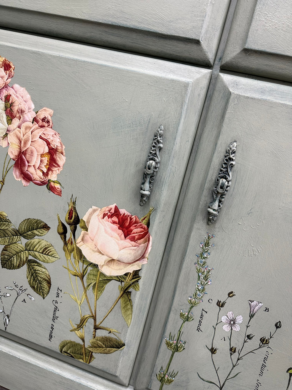 Rubbed Sage Floral Parisienne Sideboard | Paint Me Vintage