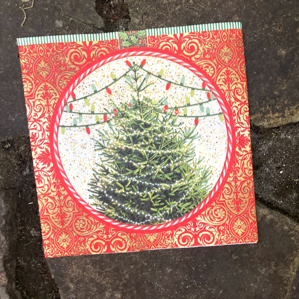 Christmas Tree Napkin for Decoupage