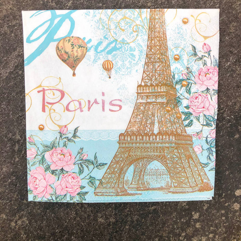 Napkin for Decoupage Eiffel Tower & Air Balloon NZ