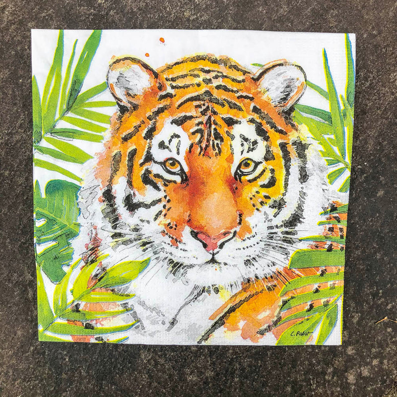 Napkin for Decoupage Coloured Tiger NZ
