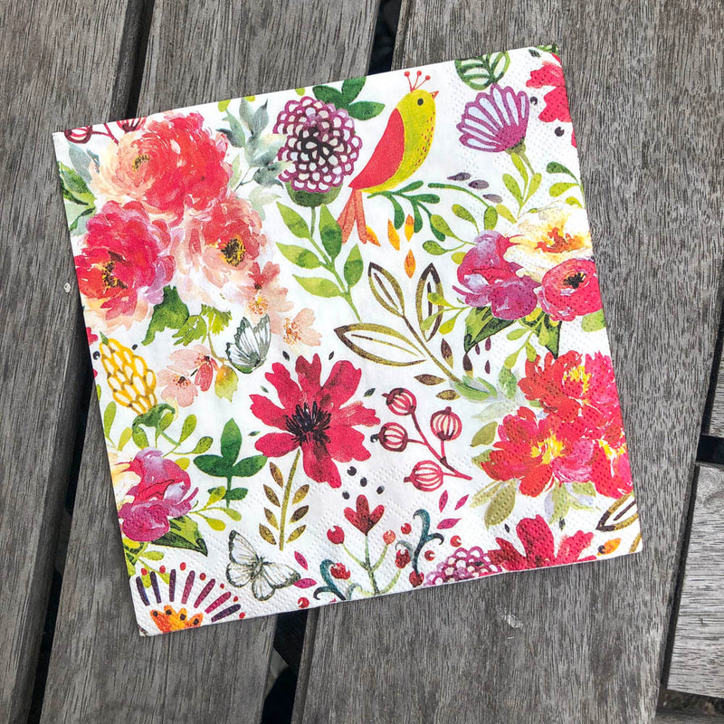 Flower Confetti Napkin for Decoupage