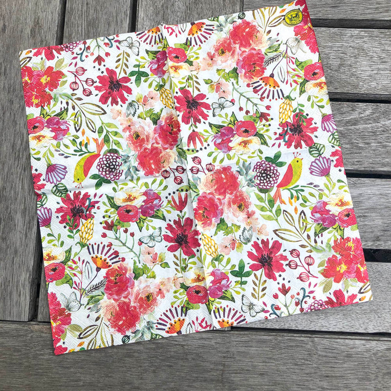 Flower Confetti Napkin for Decoupage