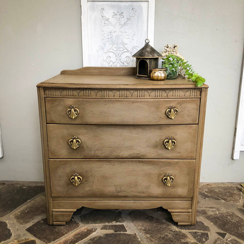 Stonebreaker Dark Wax and Gold Dresser - not available