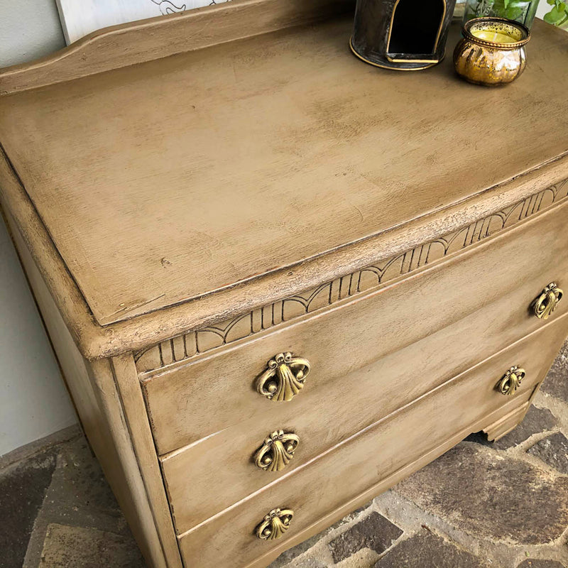 Stonebreaker Dark Wax and Gold Dresser - not available