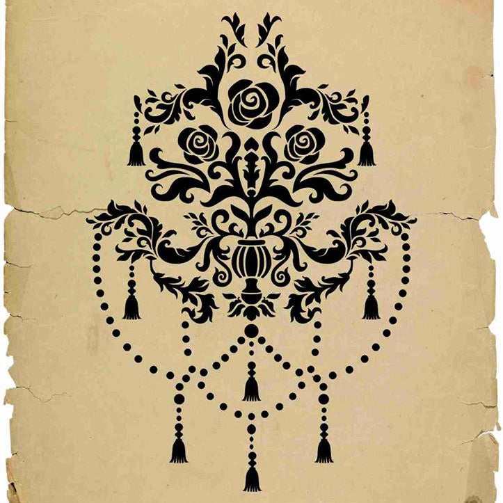Rose Chandelier Stencil Large