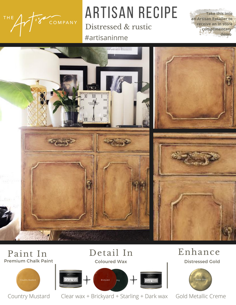 Artisan Paint Recipe Distressed & Rustic with Country Mustard