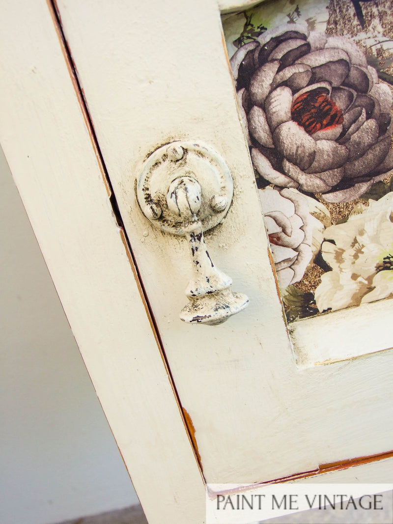 Yorkshire Stone Rustic Cabinet with Tea Rose Garden transfer - commission