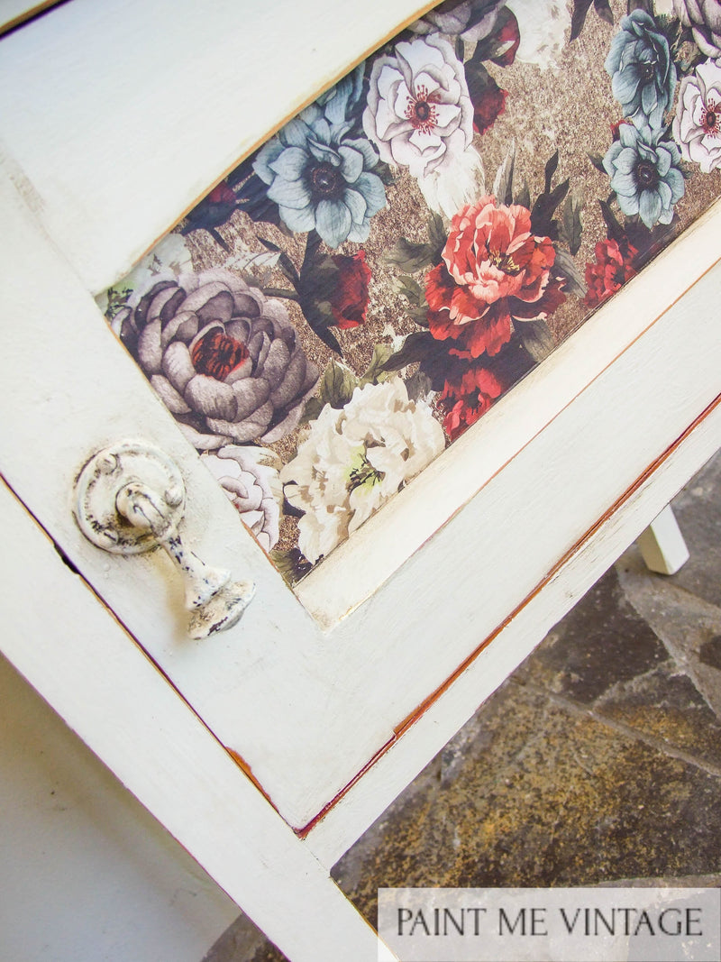 Yorkshire Stone Rustic Cabinet with Tea Rose Garden transfer NZ