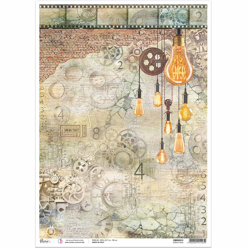 Modern Times Rice Paper for Decoupage A3 | Paint Me Vintage