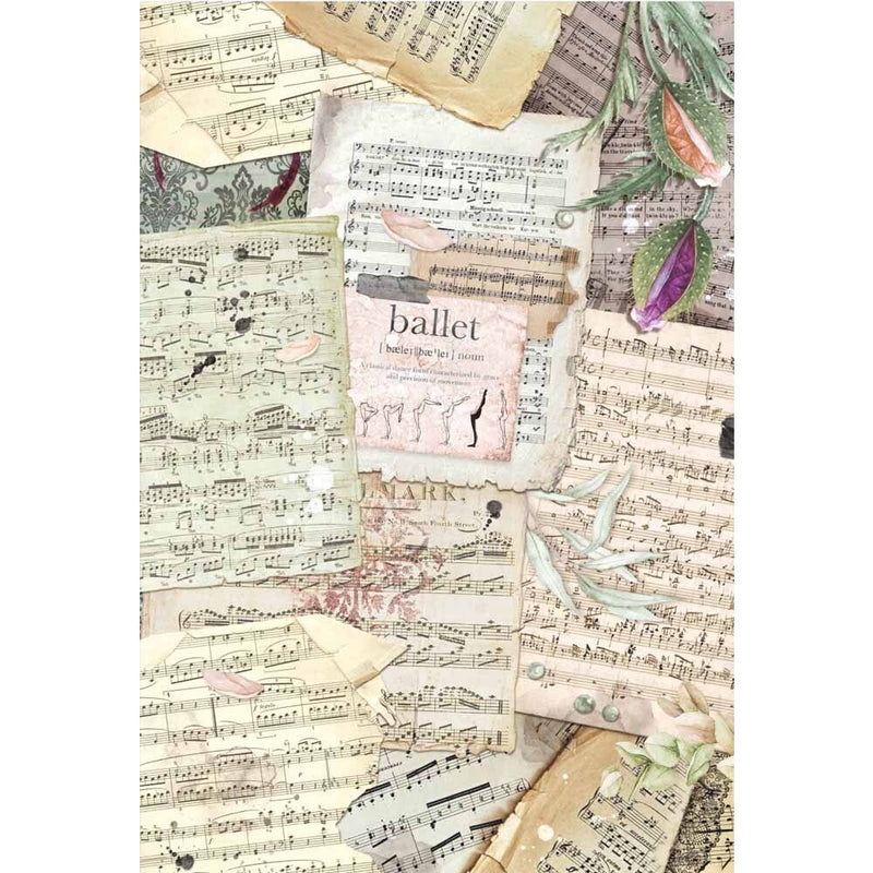Ancient Musical Scores Rice Paper for Decoupage A4 | Paint Me Vintage