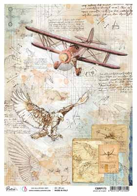 Study of Flight Cards Rice Paper for Decoupage A4